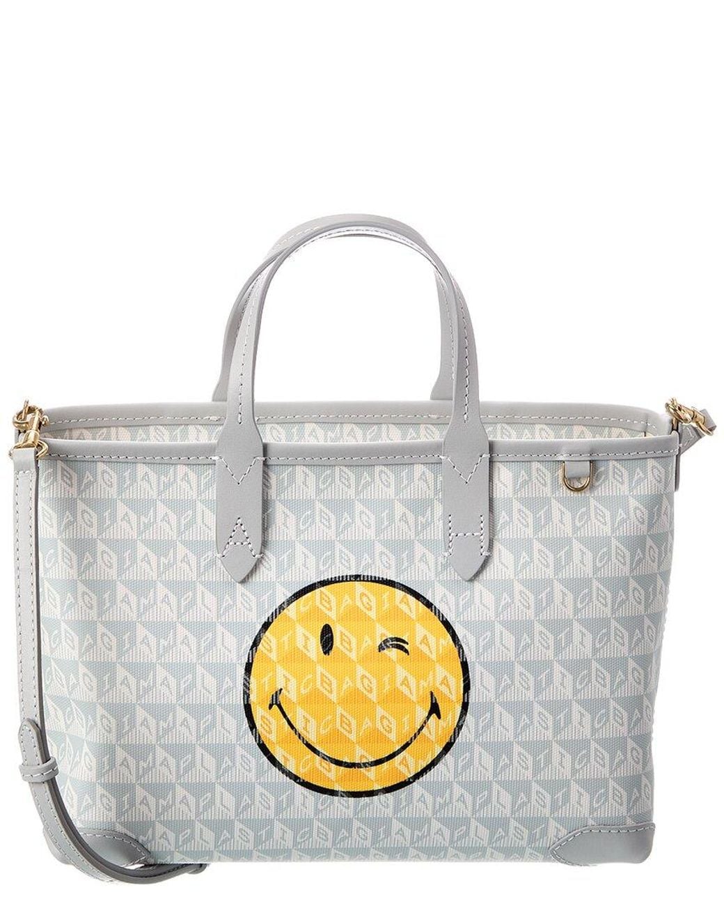 Anya Hindmarch Metallic I Am A Plastic Bag Canvas & Leather Tote