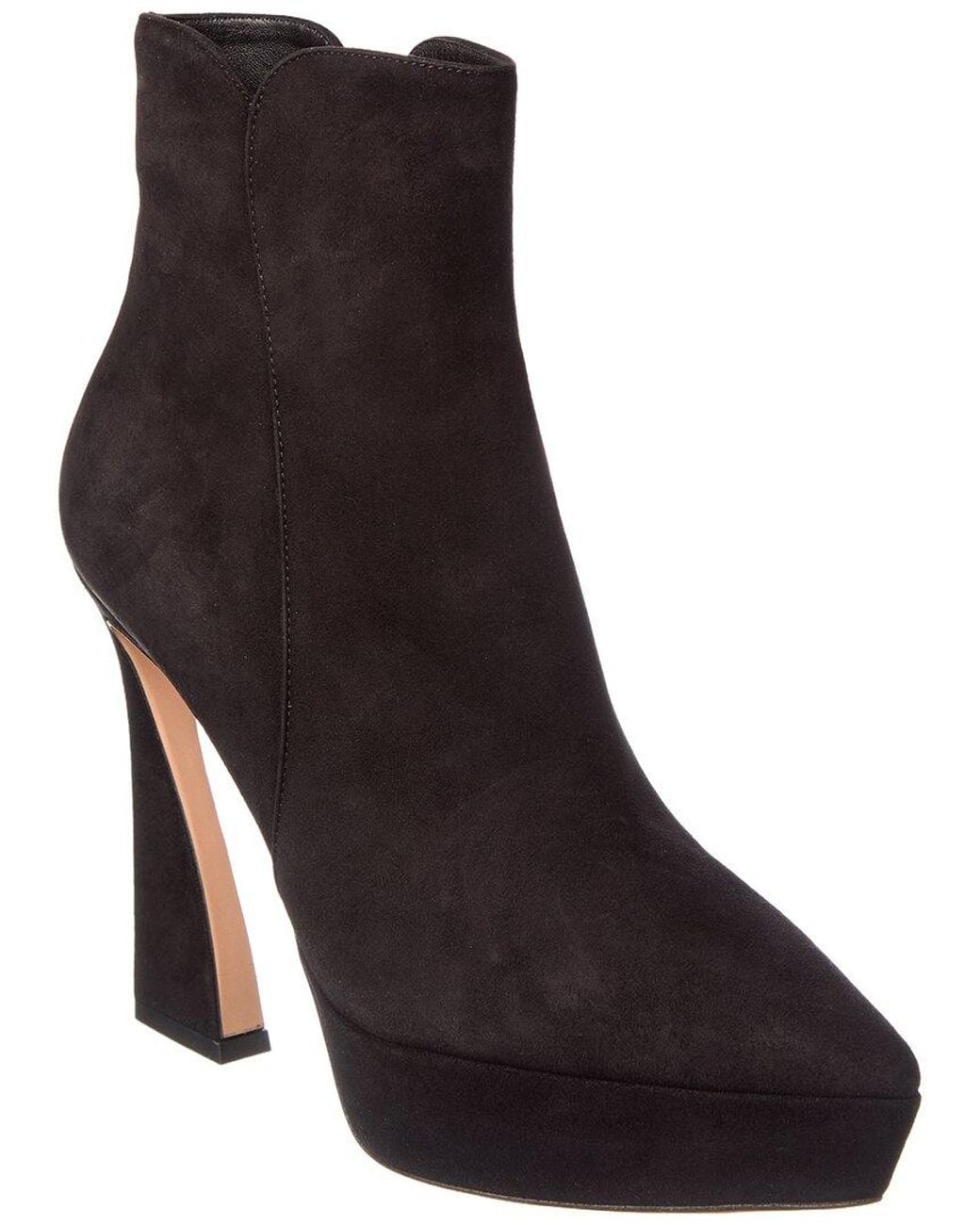 Gianvito Rossi Black Vertigo 85 Suede Platform Boot
