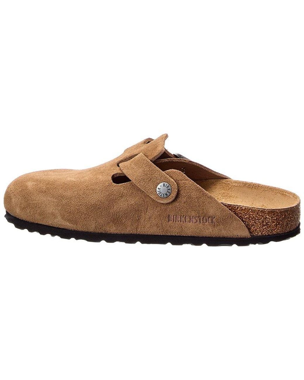 Birkenstock Brown Boston Narrow Suede Clog
