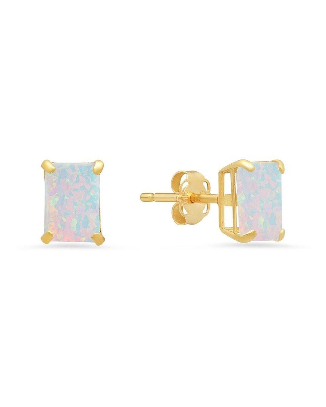 MaxColor Metallic 14k 0.90 Ct. Tw. Lab-grown Opal Studs