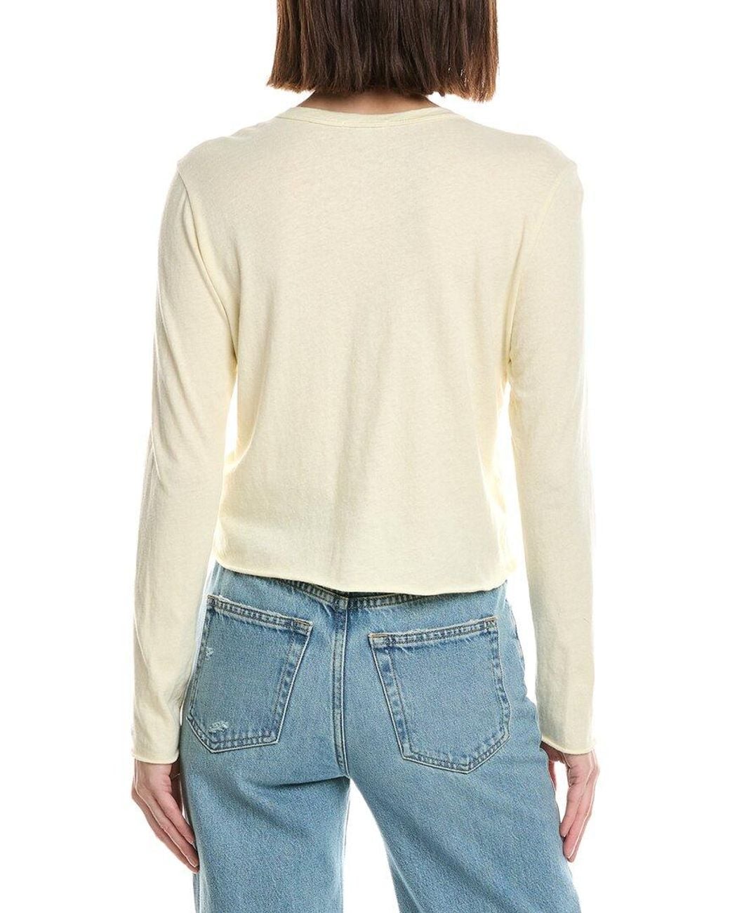 James Perse Blue Shrunken Henley