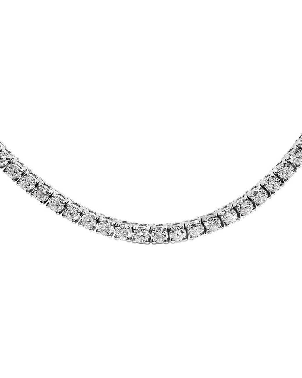 Haus of Brilliance Metallic 14K 10.76 Ct. Tw. Lab-Grown Diamond Tennis Necklace