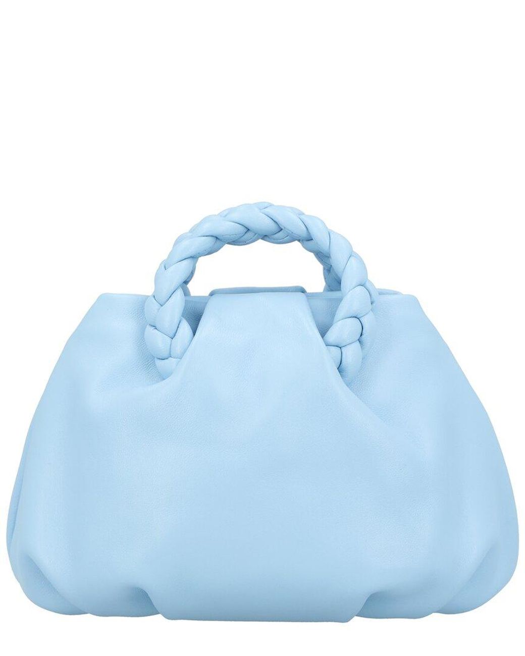 Hereu Blue Bombon Leather Top Handle Bag