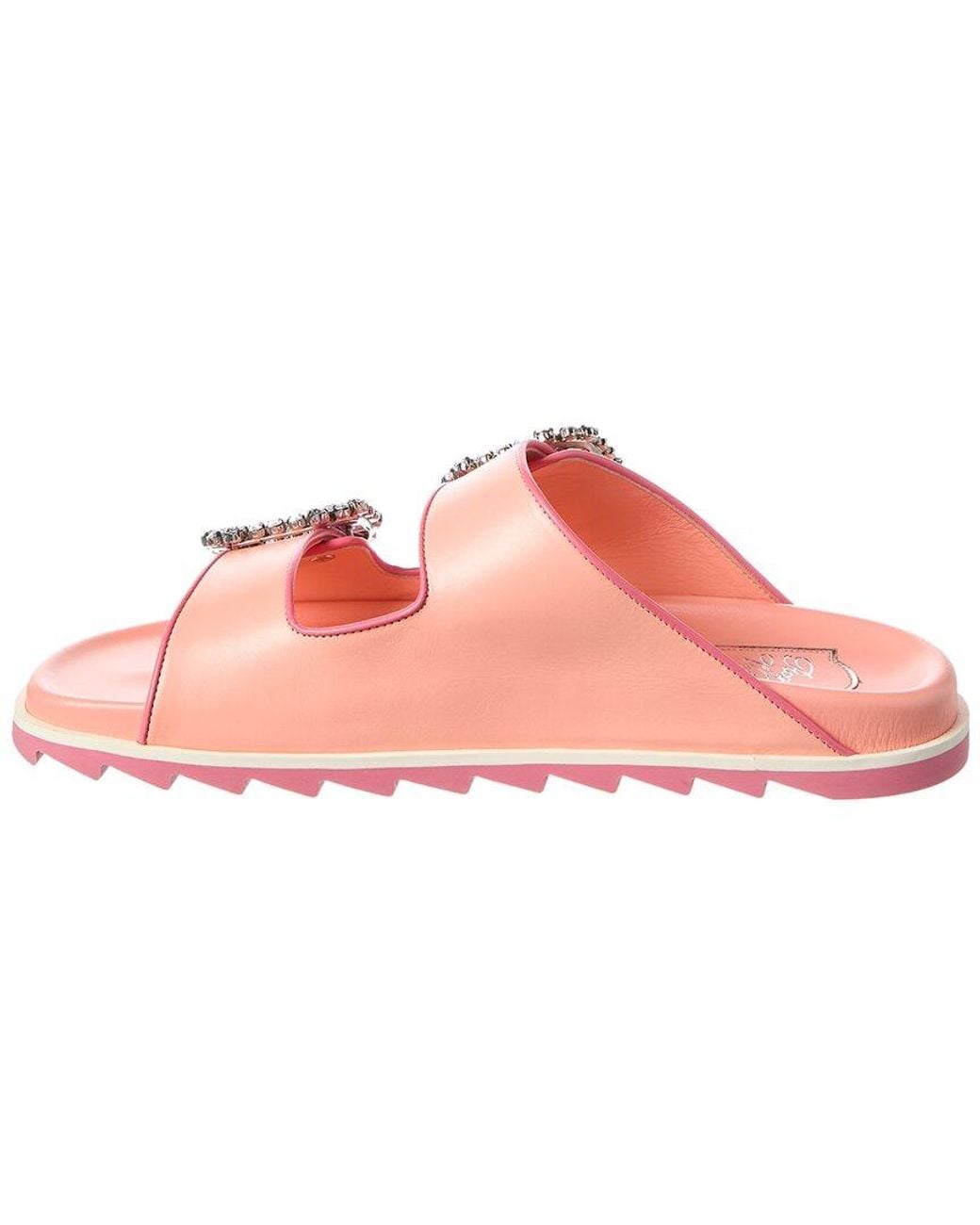 Roger Vivier Pink Viv Strass Buckle Slide