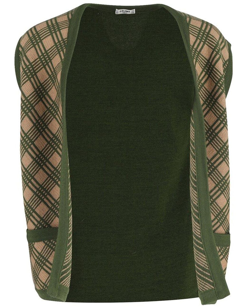 Céline Green Printed Vest, Size Int, (Authentic Pre-Loved)