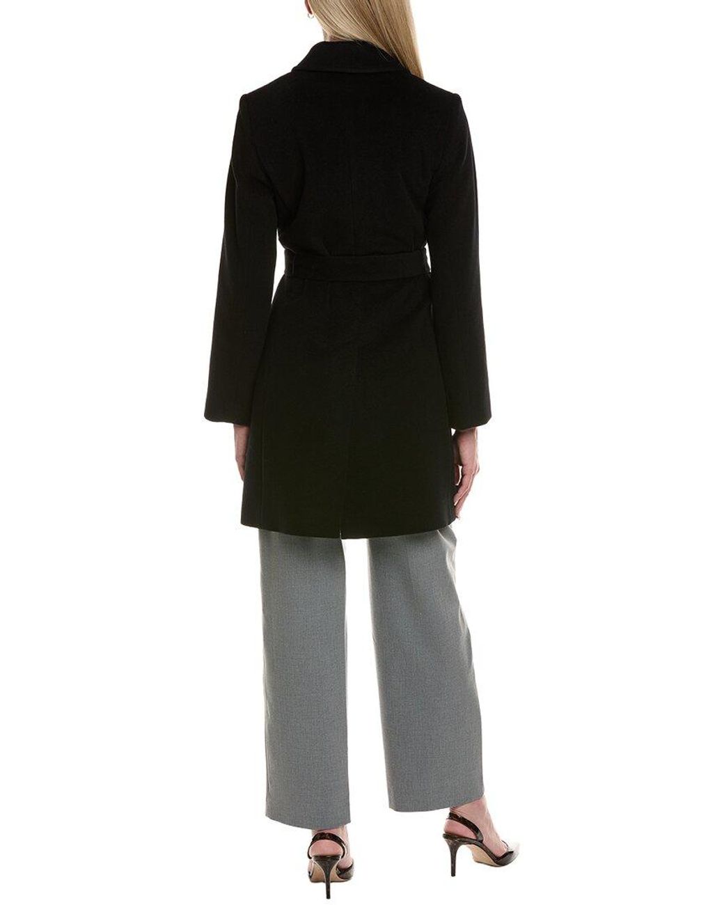 Fleurette Black Wool-Blend Coat