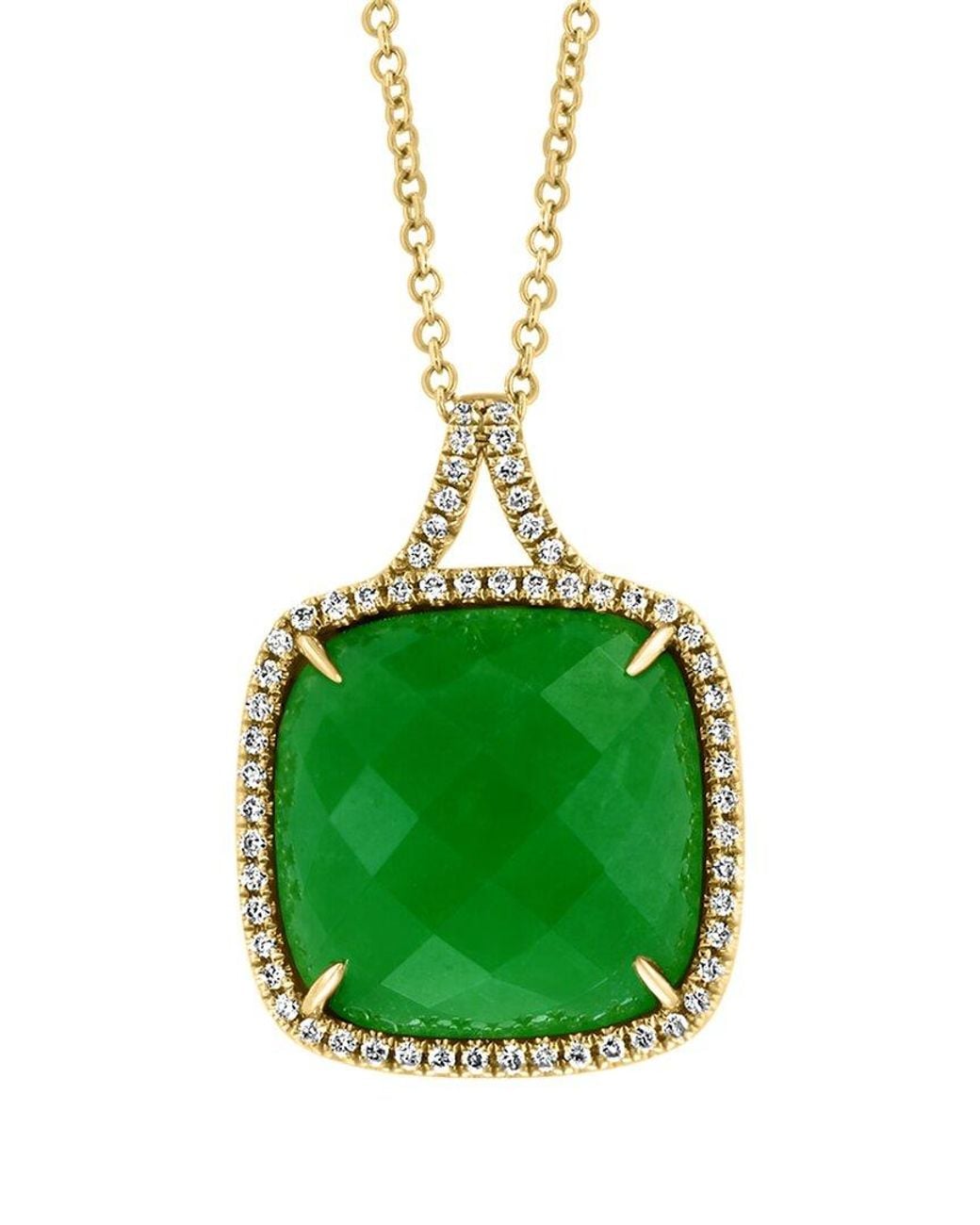 Effy Fine Jewelry Green 14K 13.23 Ct. Tw. Diamond & Jade Necklace