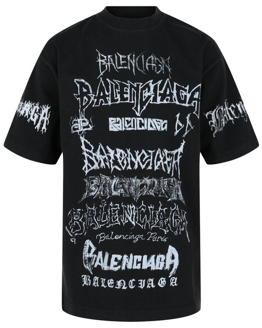 Balenciaga Black Diy Metal Vintage T-Shirt for men