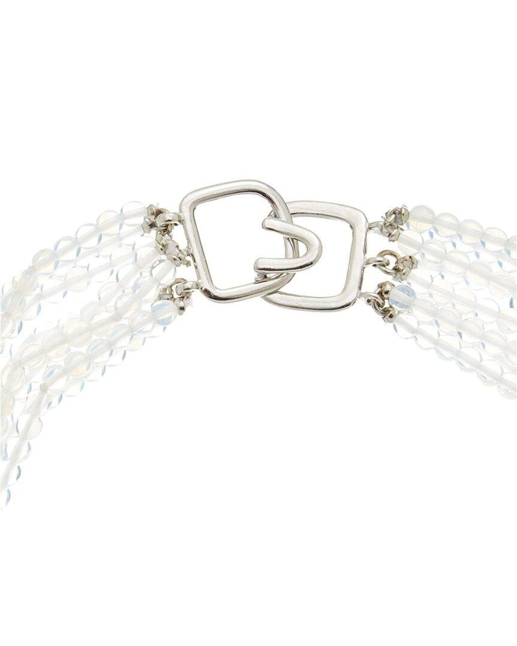 Kenneth Jay Lane White Multi Row Necklace