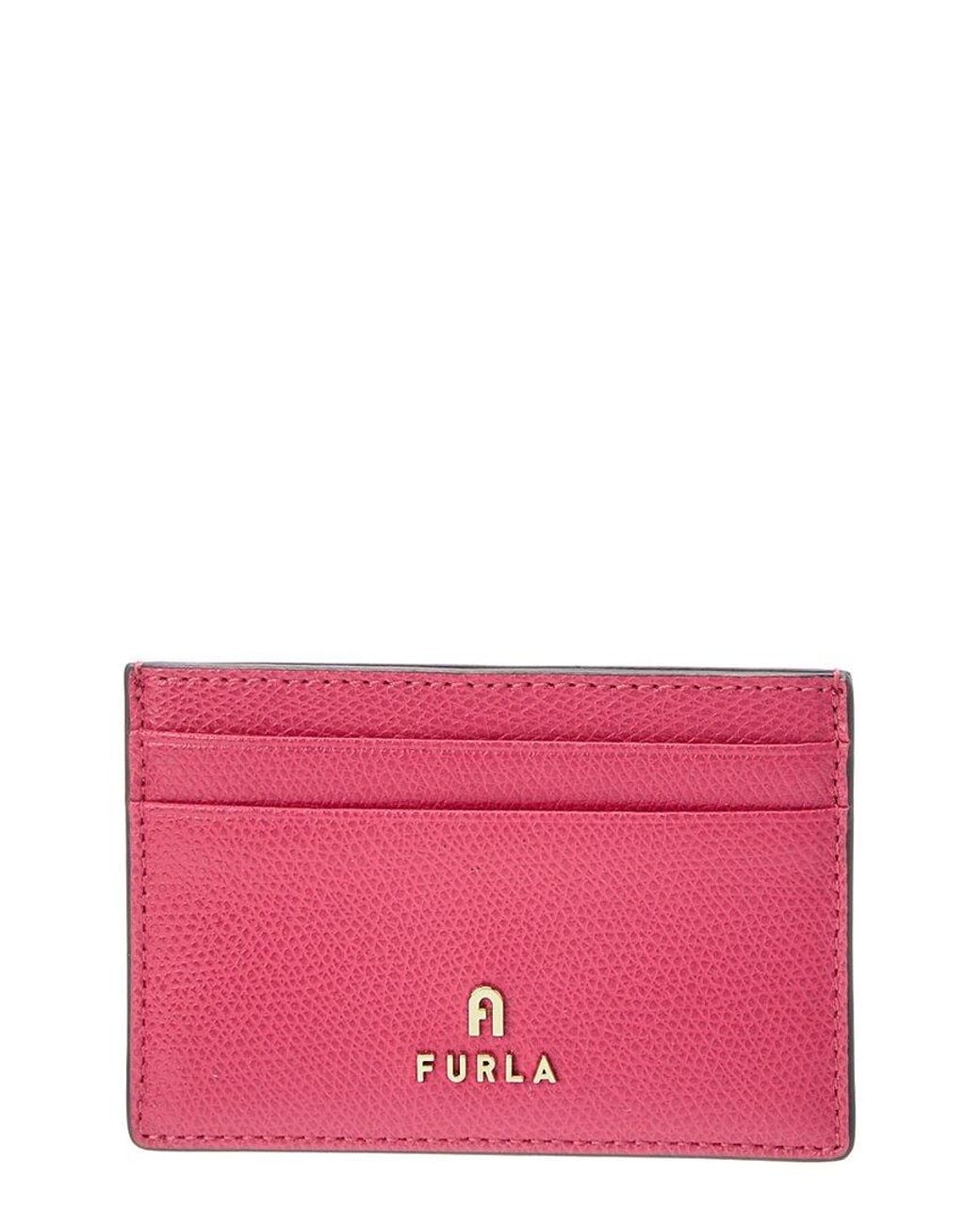 Furla Pink Camelia Leather Card Case