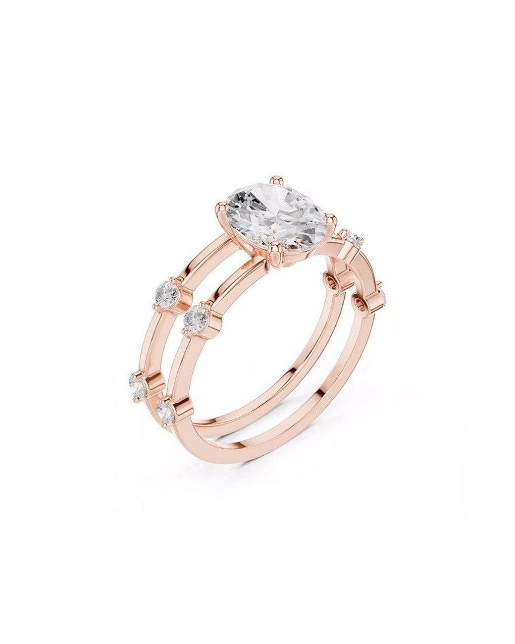 Lab Grown Diamonds White 14K Rose 1.55 Ct. Tw. Lab-Grown Diamond Ring