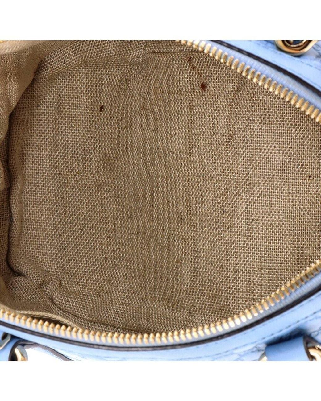 Gucci Blue Microssima Leather Convertible Dome Satchel Mini (Authentic Pre-Loved)