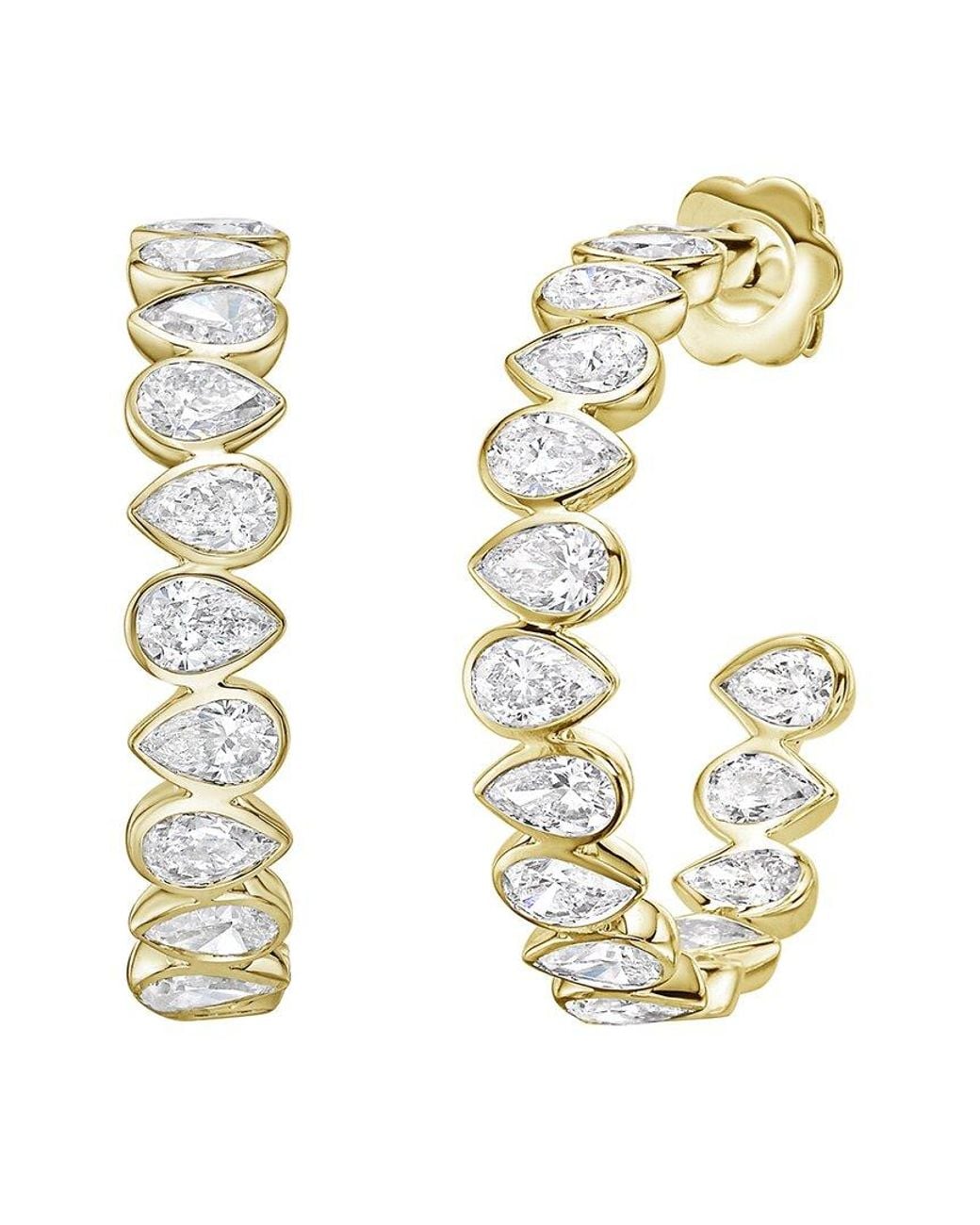 Diana M Metallic Diana M. 14K 6.00 Ct. Tw. Lab-Grown Diamond Hoop Earrings