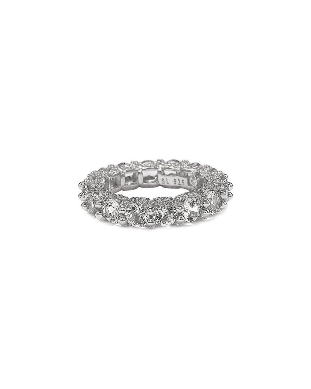 Suzy Levian Metallic Silver Cz Eternity Ring