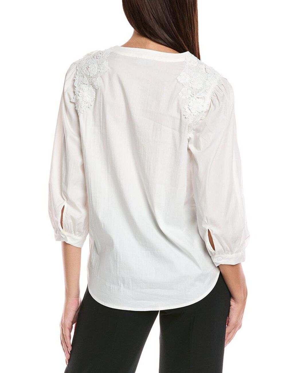 Tahari White A-Line Blouse
