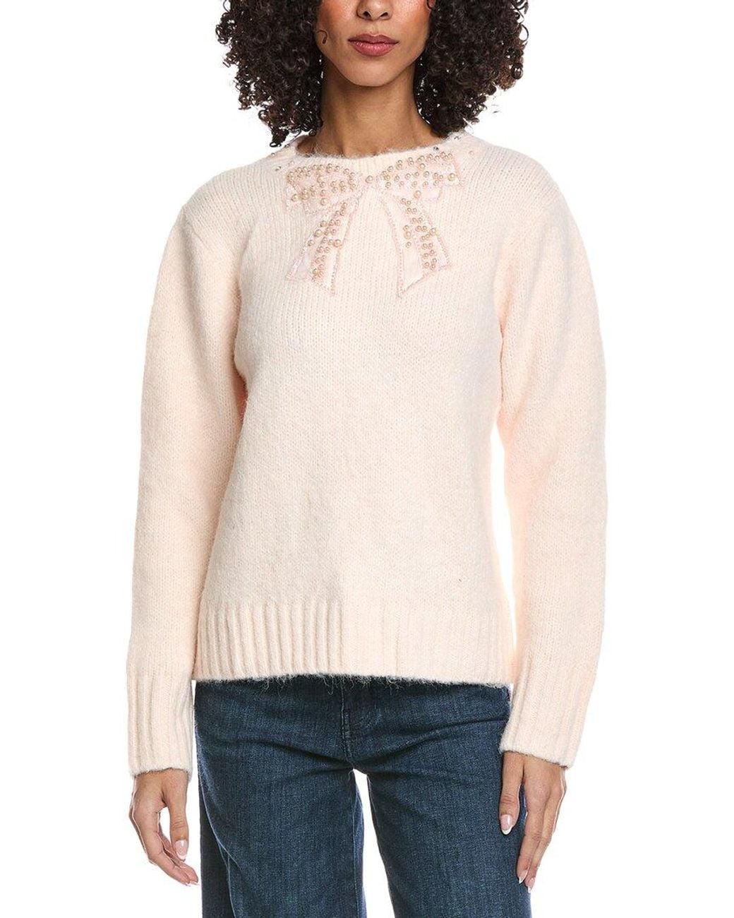 Fate White Wool-Blend Sweater