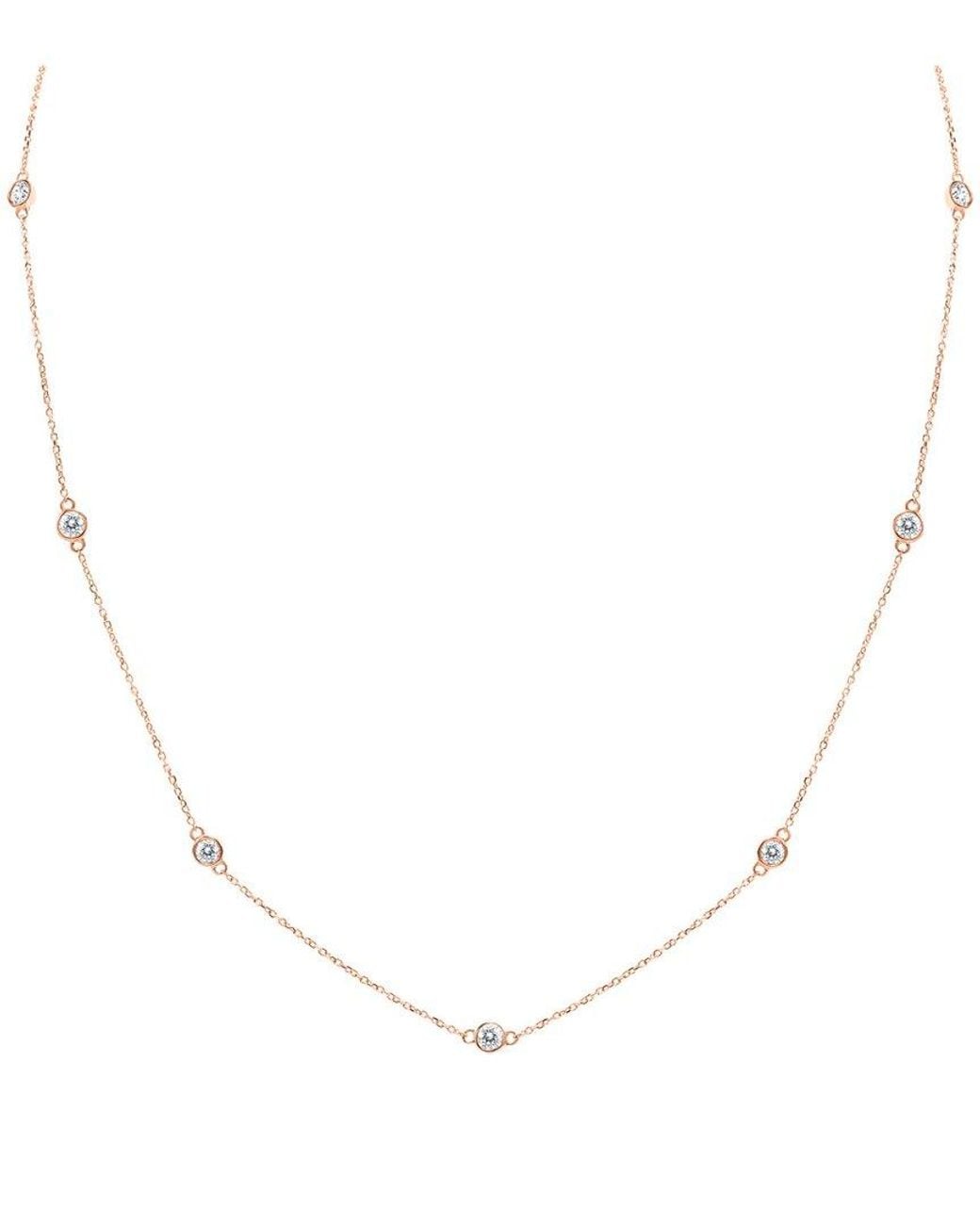 Diamond Select Cuts Natural 14K Rose 1.00 Ct. Tw. Diamond Necklace