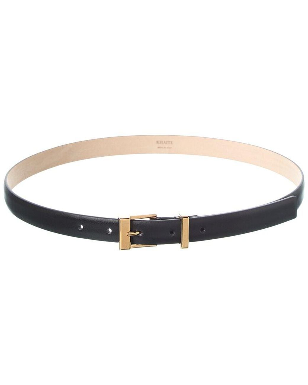 Khaite White Manhattan Leather Belt
