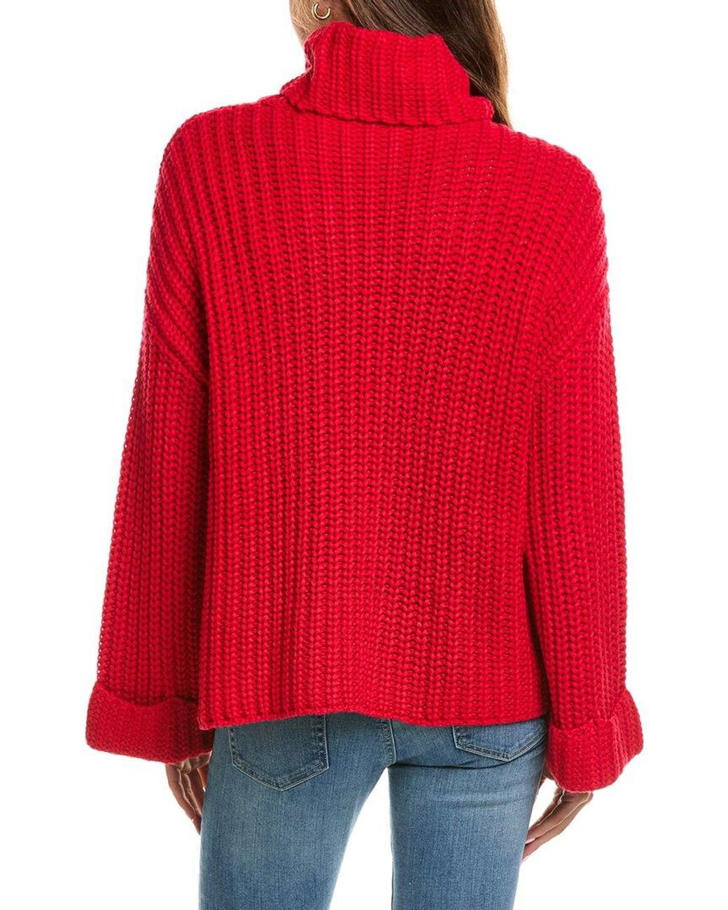 525 America Red Vida Turtleneck Shaker Pullover
