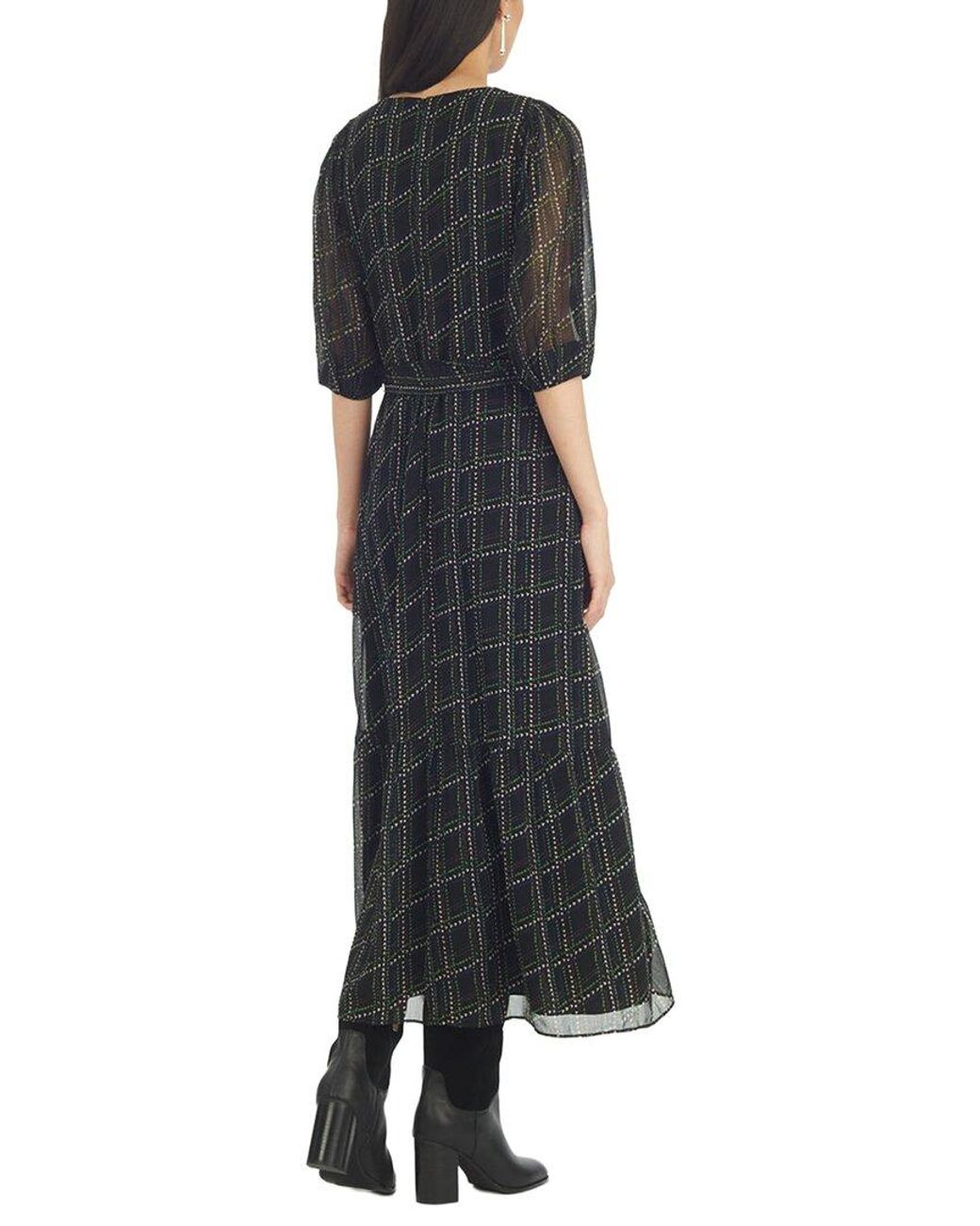 Draper James Black Sophie Tie Waist Midi Dress
