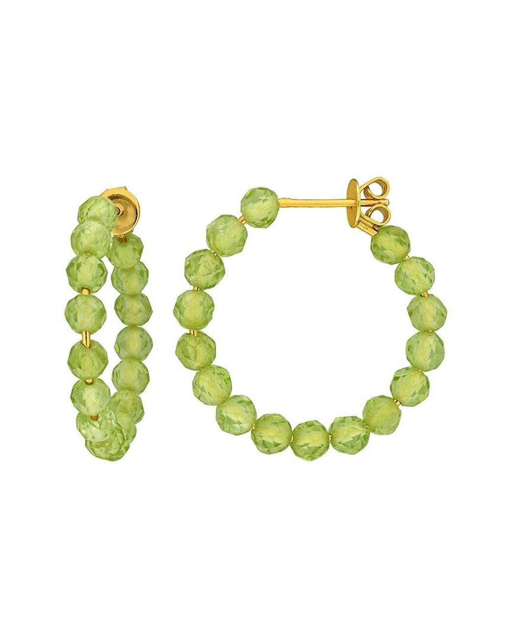 Rina Limor Green 4.96 Ct. Tw. Peridot Hoop Earrings
