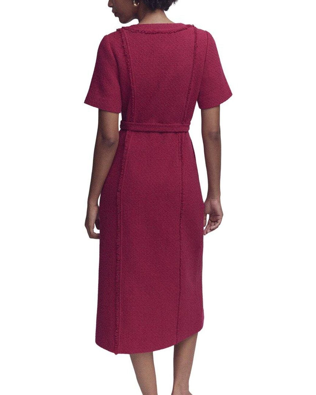Boden Purple Ruth Zip Texture Dress