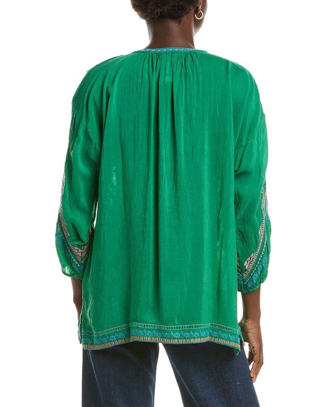 Johnny Was Green Margot Blouse