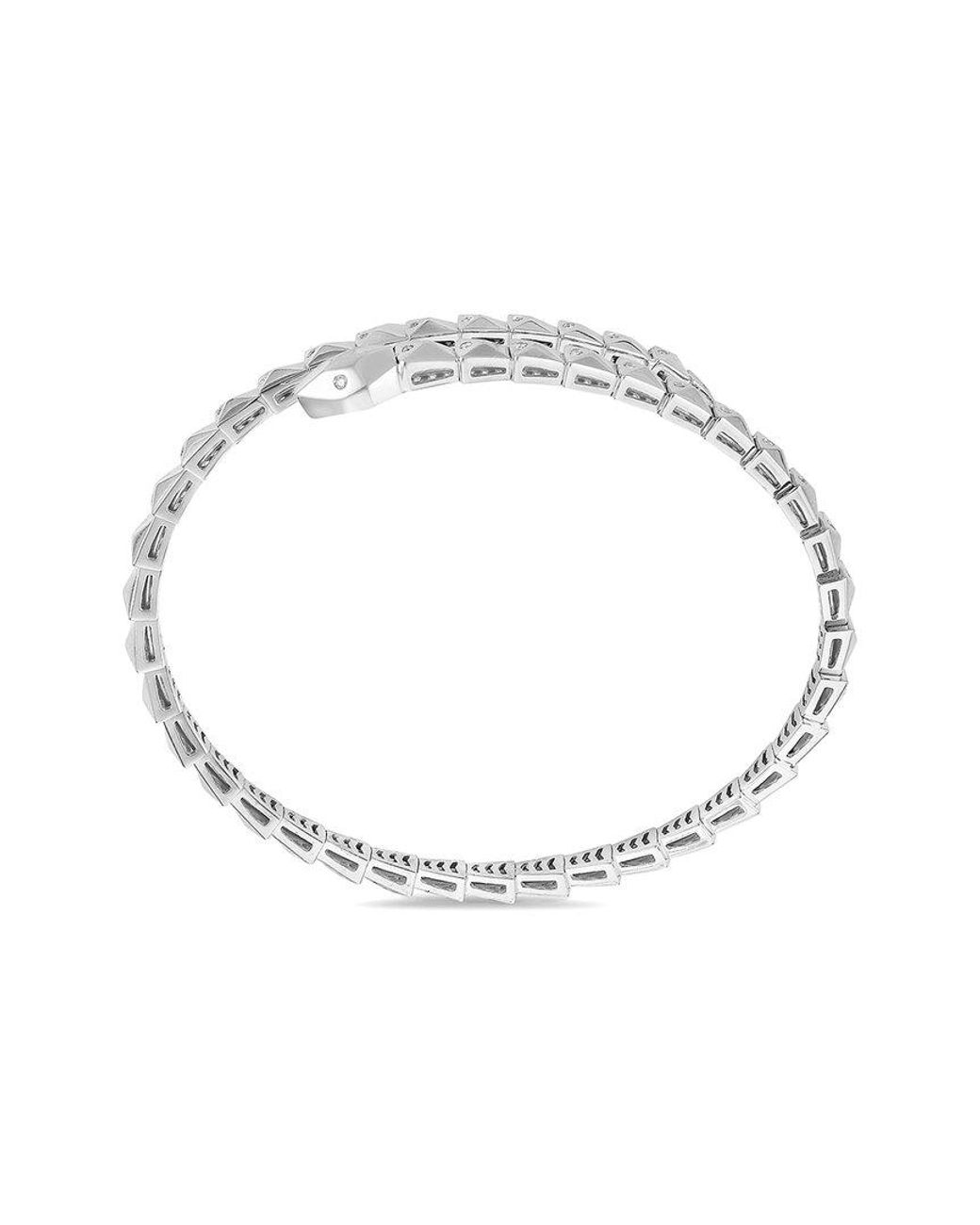 Forever Creations Signature White Forever Creations 14k 0.25 Ct. Tw. Diamond Flexible Snake Bangle Bracelet