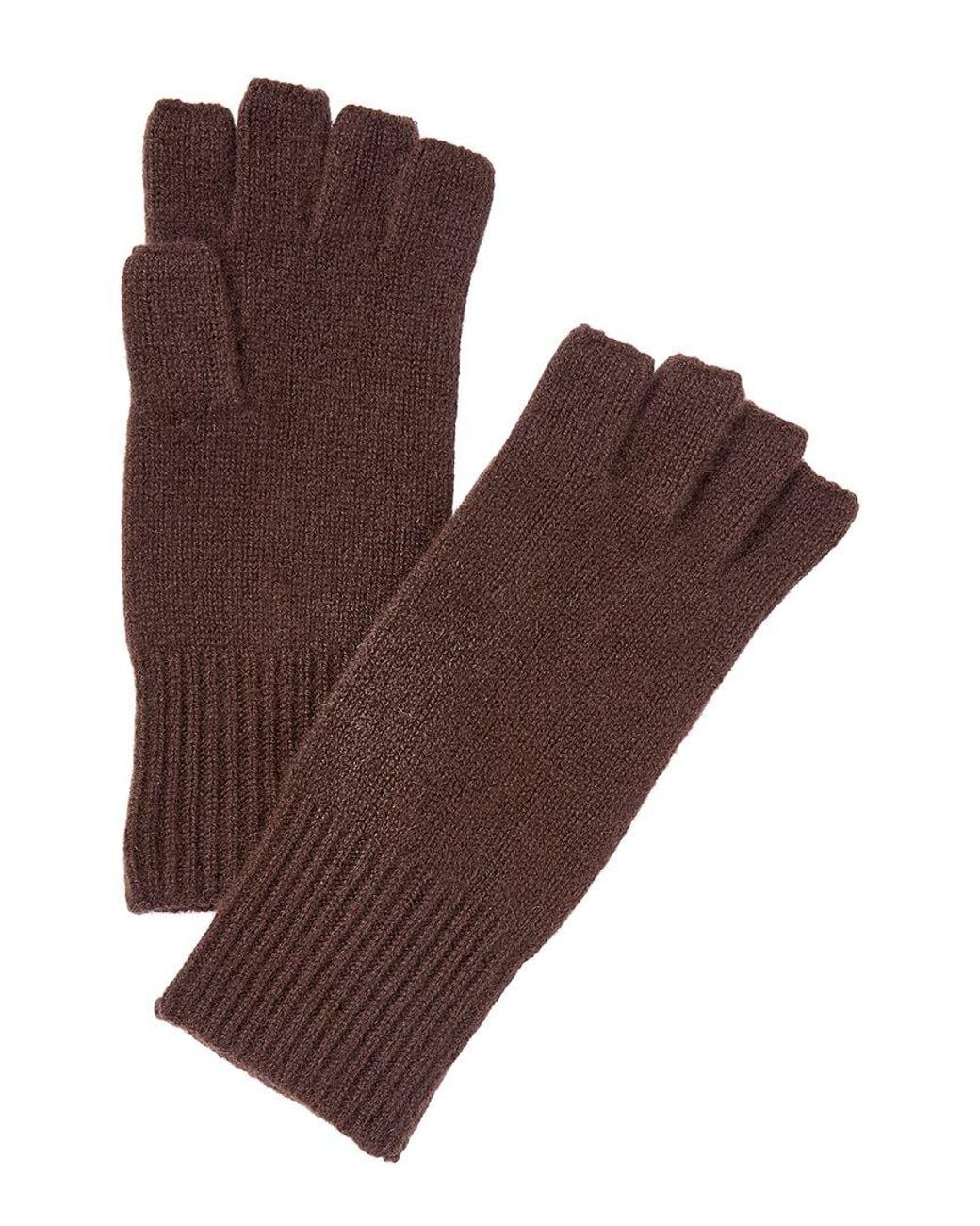 Phenix Brown Cashmere Fingerless Gloves