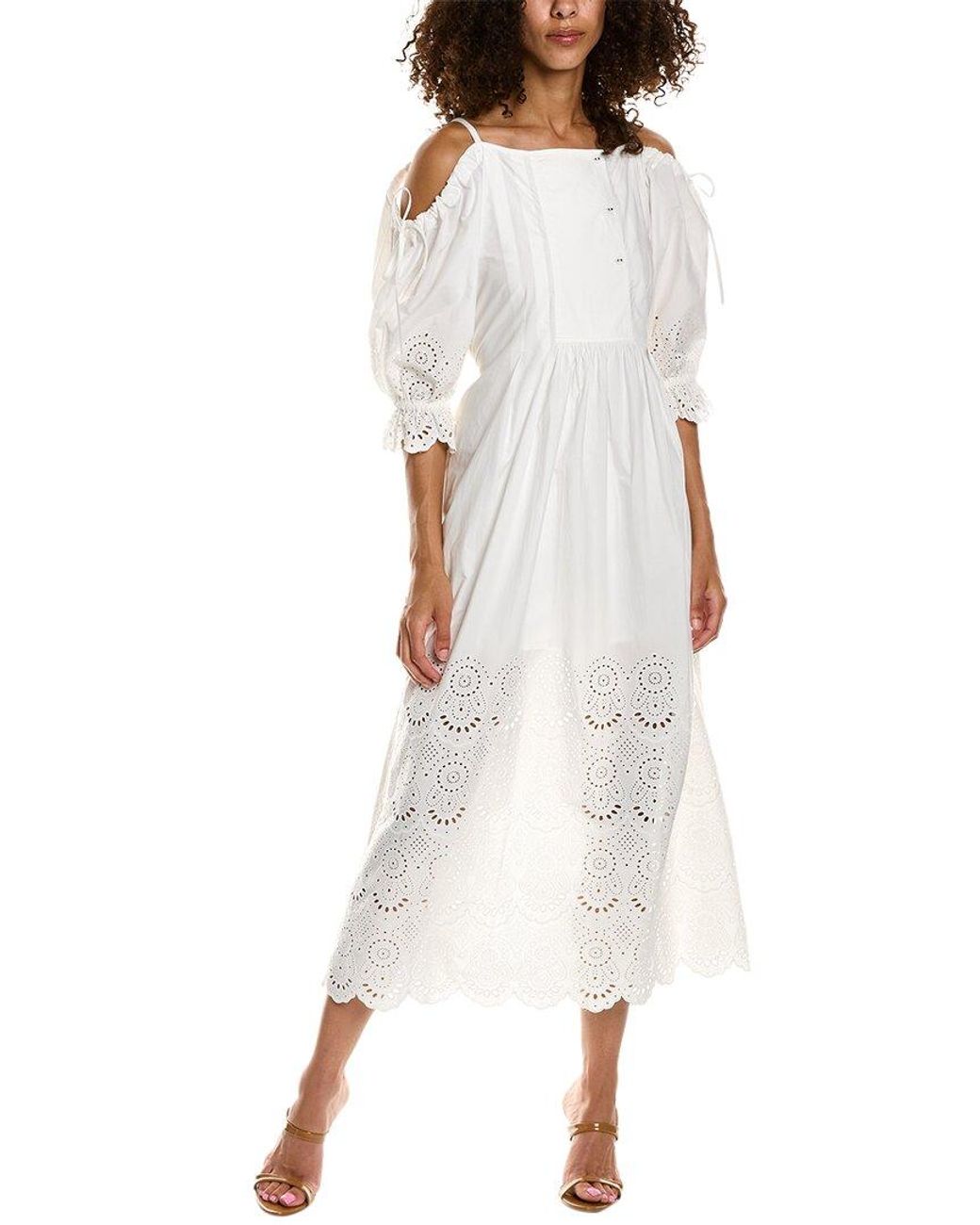 Ulla Johnson White Narcisa Midi Dress