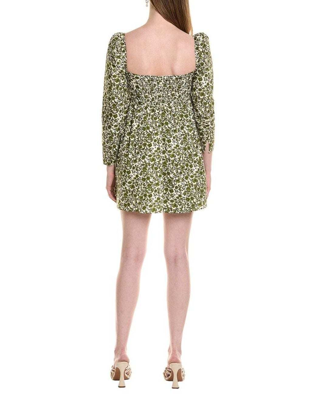 JLuxe Green Puff Sleeve Mini Dress