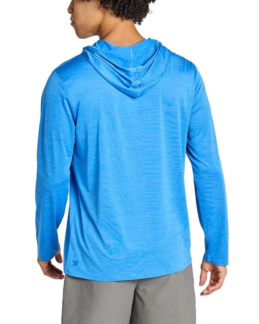 Life Is Good. Blue Hooded Sun Shirt for men