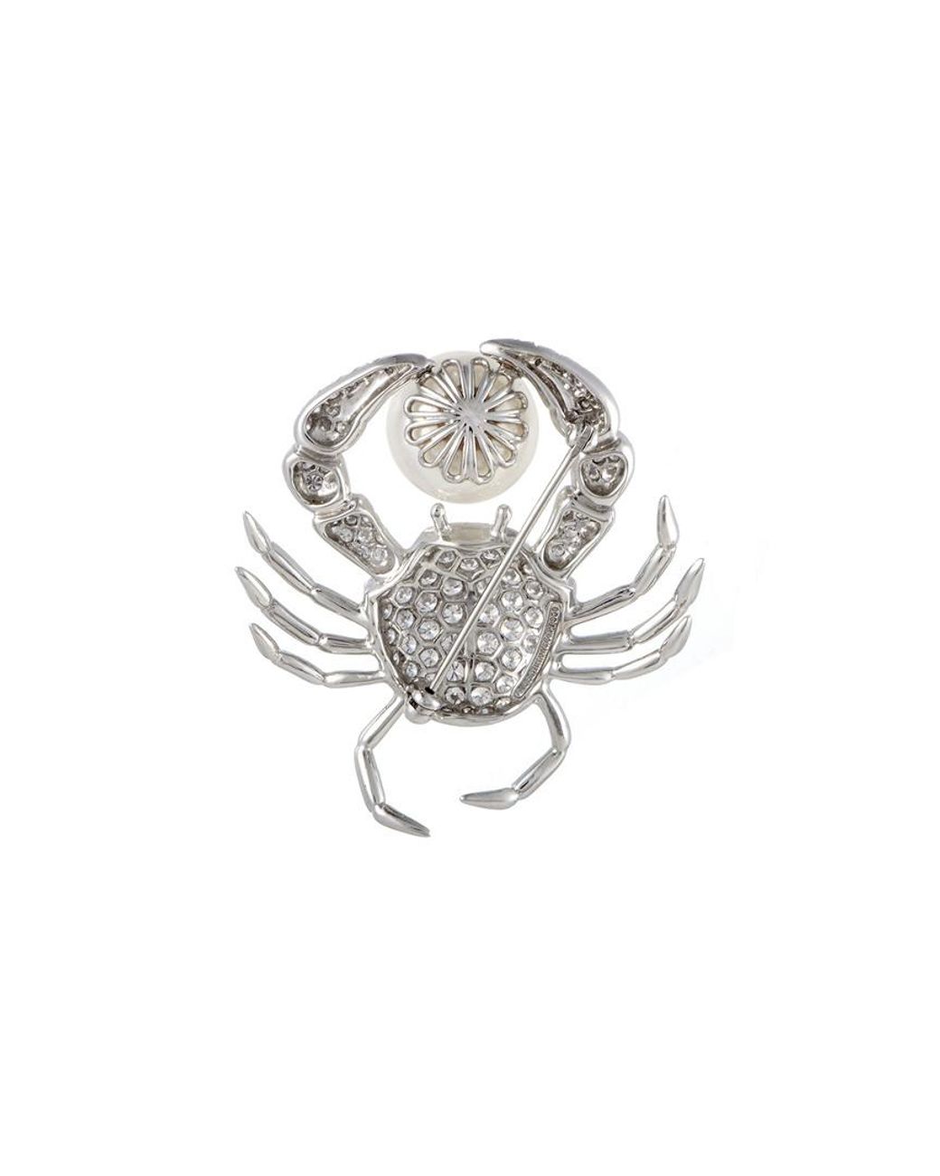 Diamond \u0026 Pearl Crab Brooch 