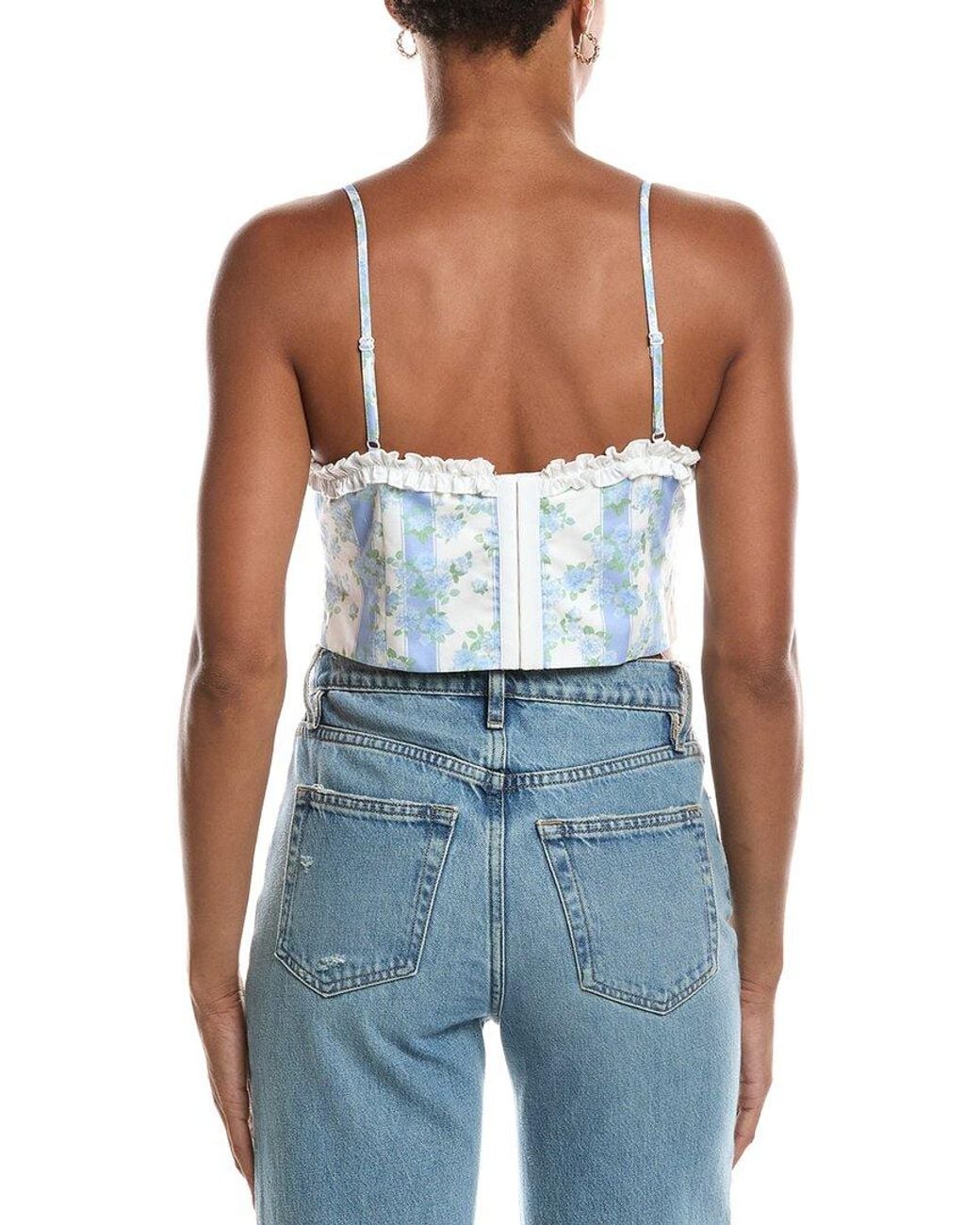 For Love & Lemons Blue Atlanta Crop Top