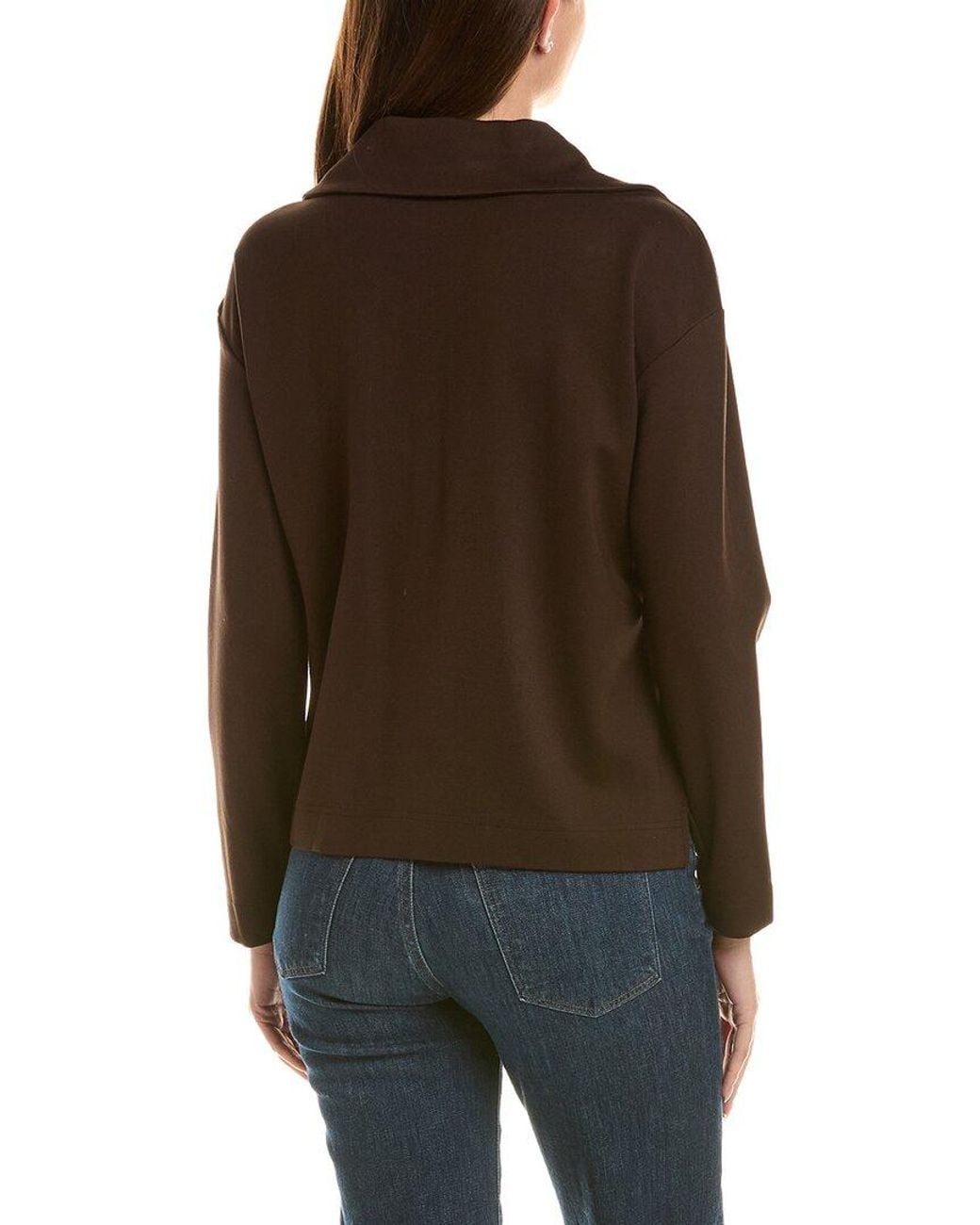 Jones New York Brown Zipper Sweater
