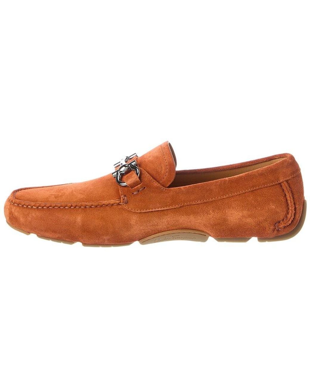 Ferragamo Brown Parigi Suede Driver for men