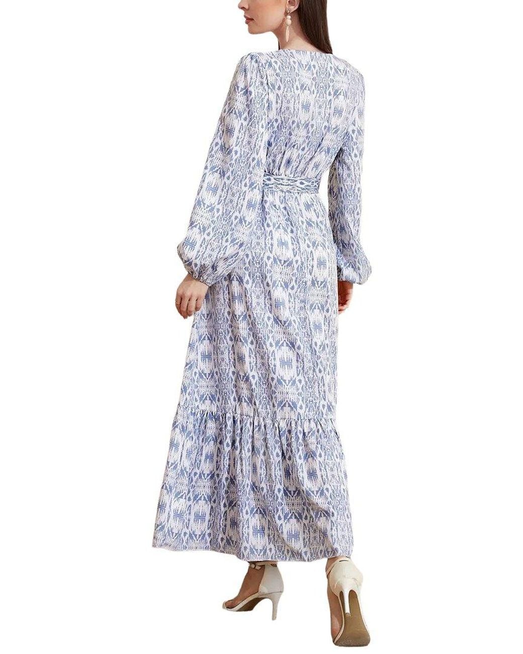COLON DIANA Purple Print Maxi Dress