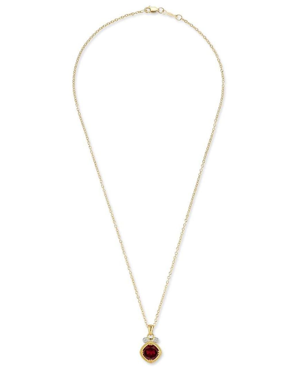 Reiss Metallic 14K 2.97 Ct. Tw. Diamond & Garnet Necklace