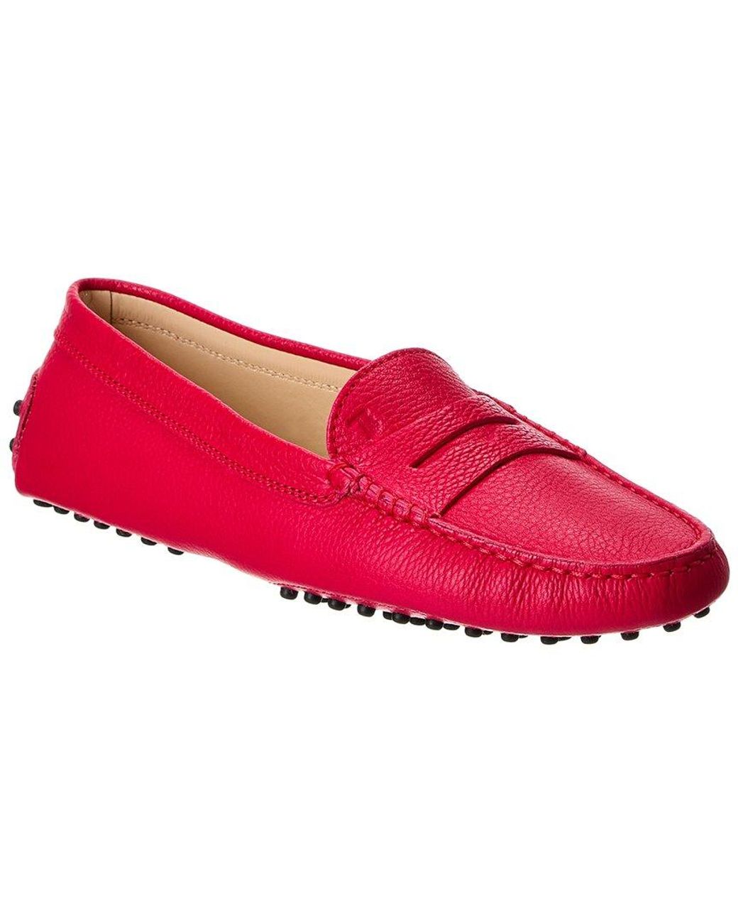 Tod's Red Tods Gommino Leather Loafer