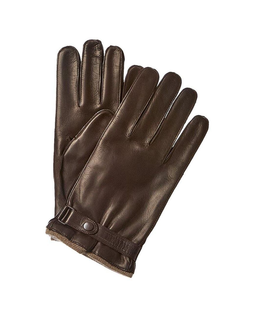 Portolano Brown Leather Gloves for men