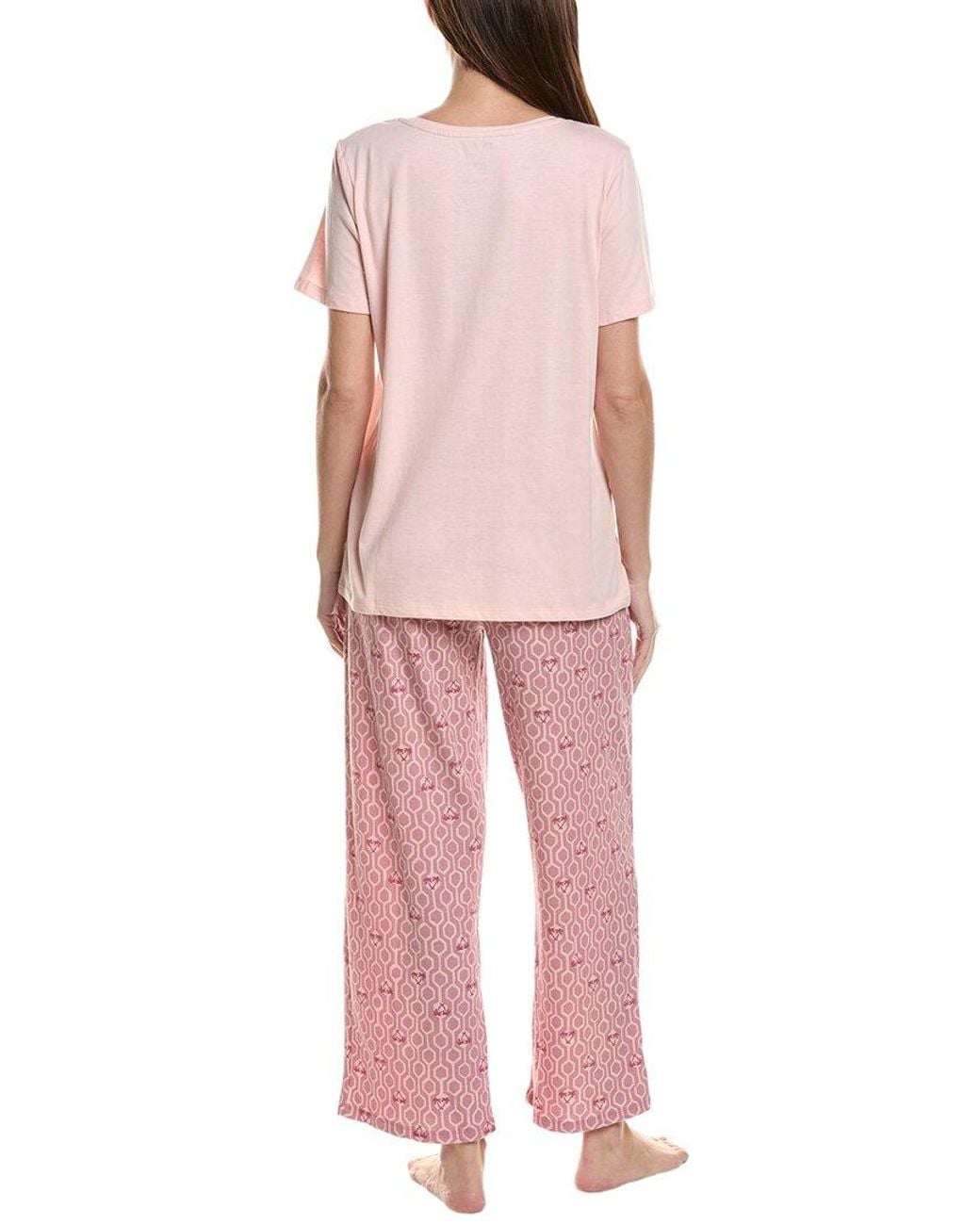 Hue Pink 2Pc Embellished Pajama Set