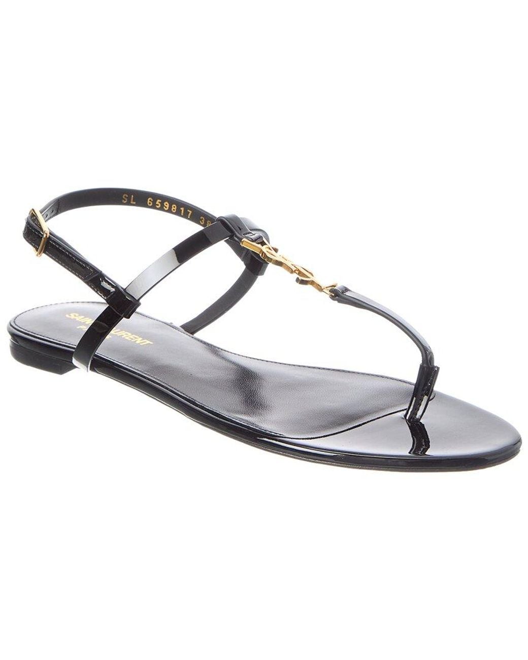 Saint Laurent Metallic Cassandra Leather Sandal