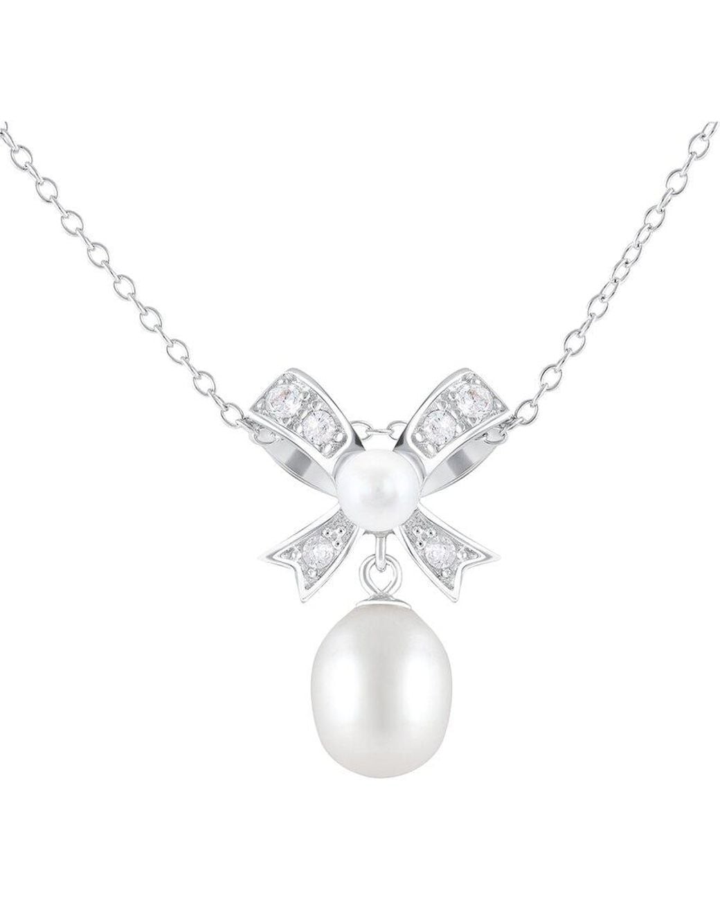 Splendid White 4-5Mm Pearl Cz Necklace