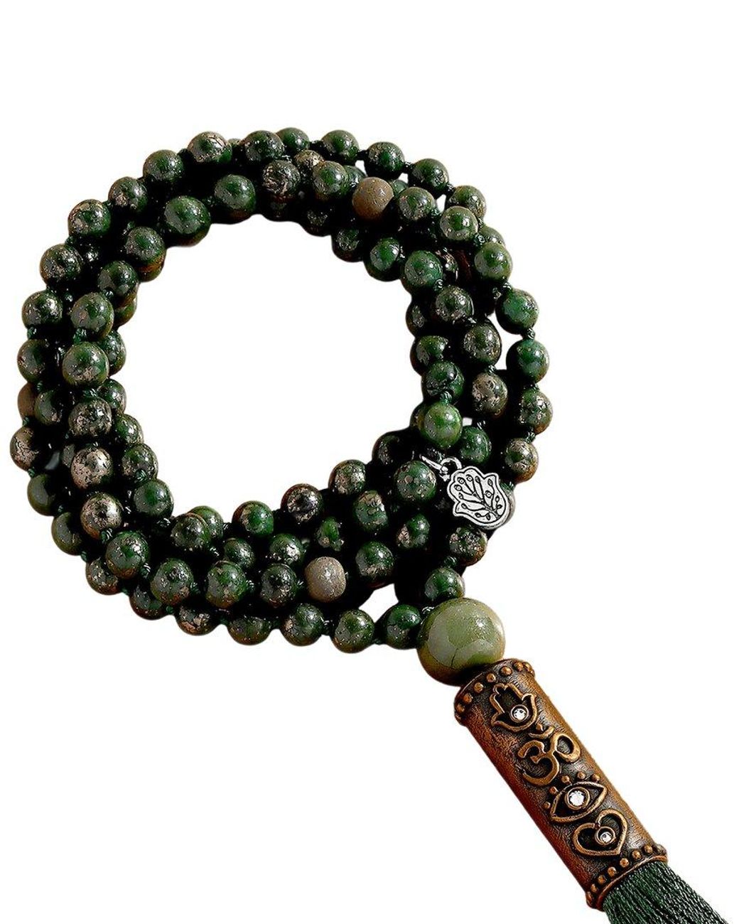 Karma and Luck Black Jadeite/ Pyrite Beaded Necklace