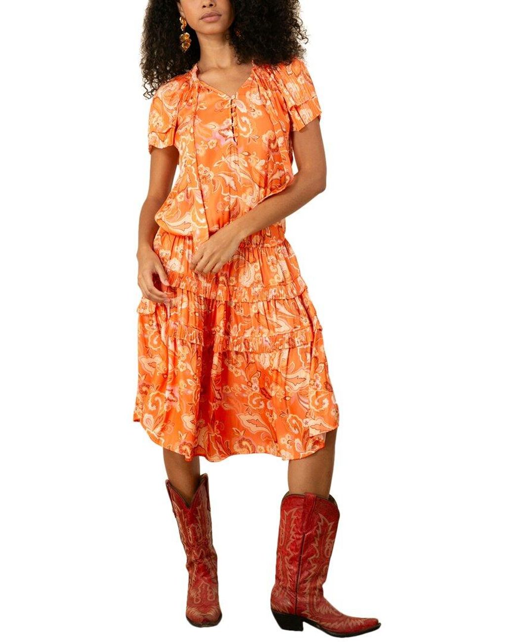 Hale Bob Orange Ariyah Dress