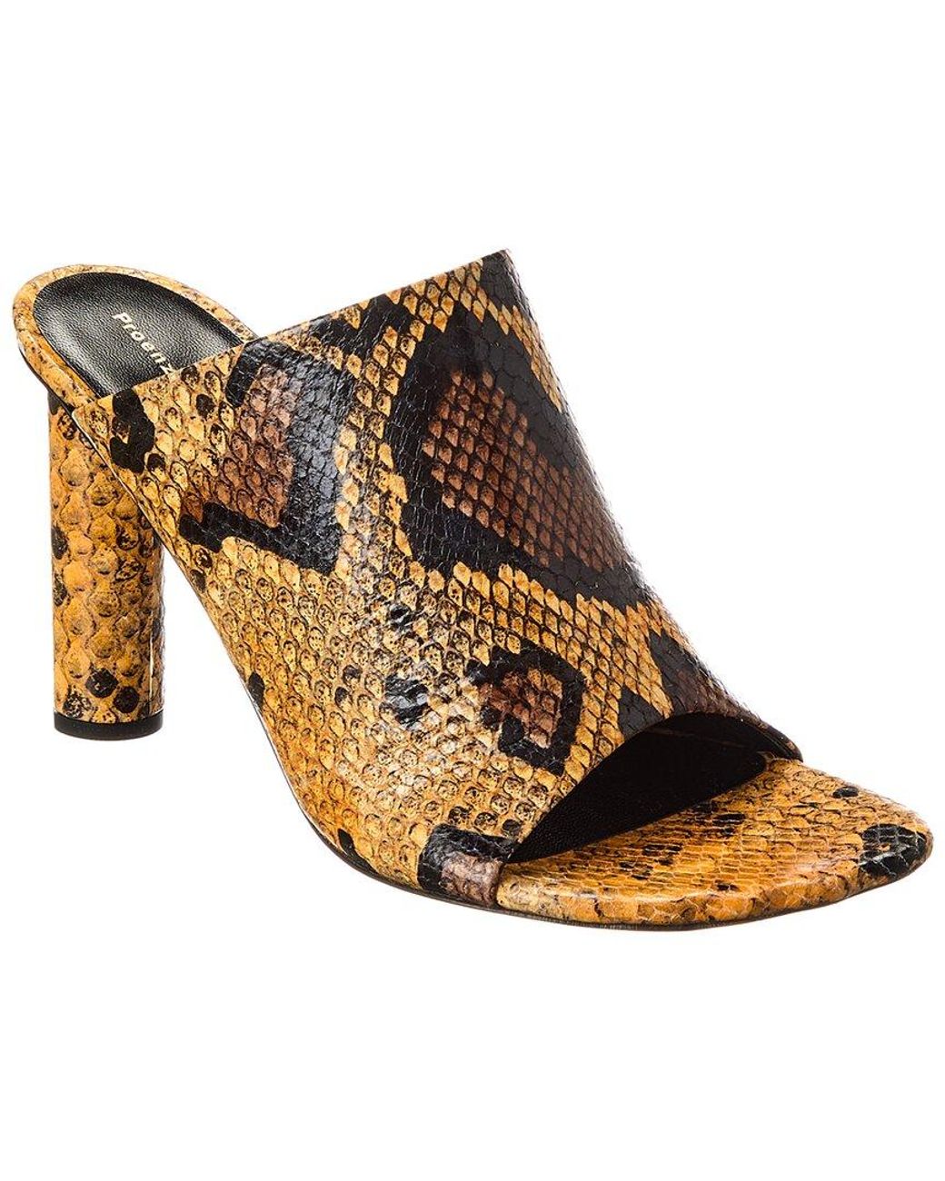 Proenza Schouler Brown Python-Embossed Leather Sandal