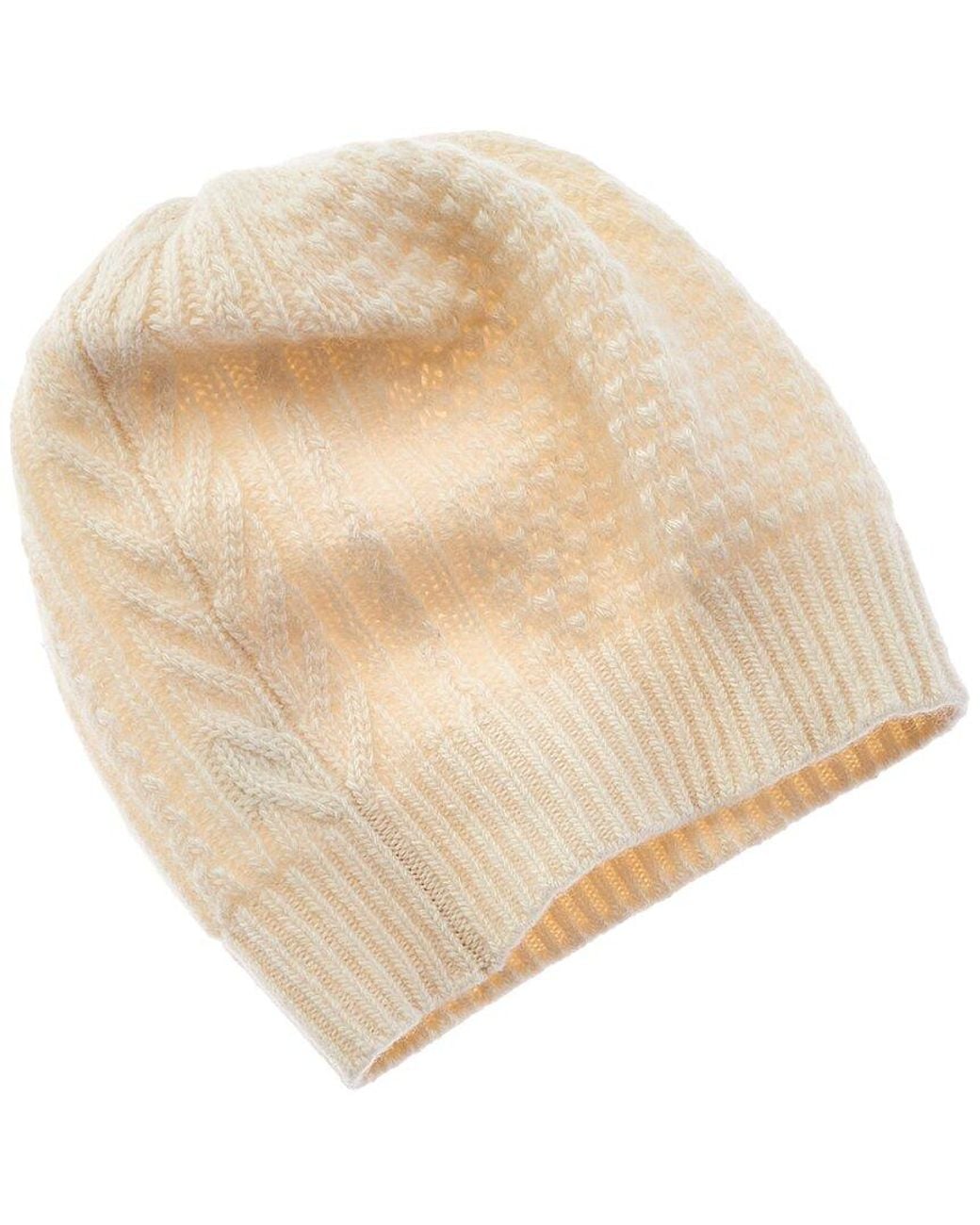 Portolano Natural Stitched Cashmere Beanie