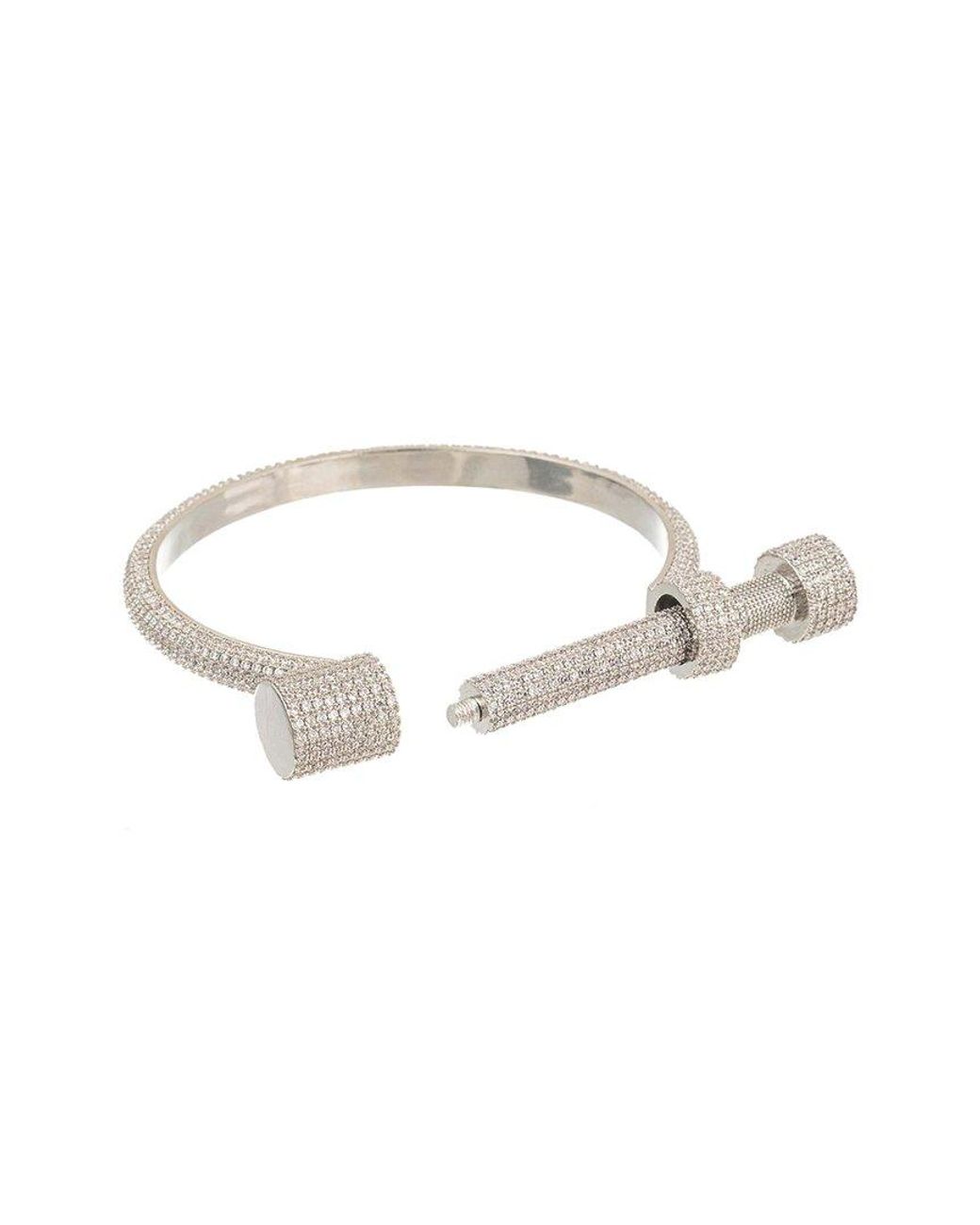 Eye Candy LA White Cz Maya Screw Cuff Bracelet
