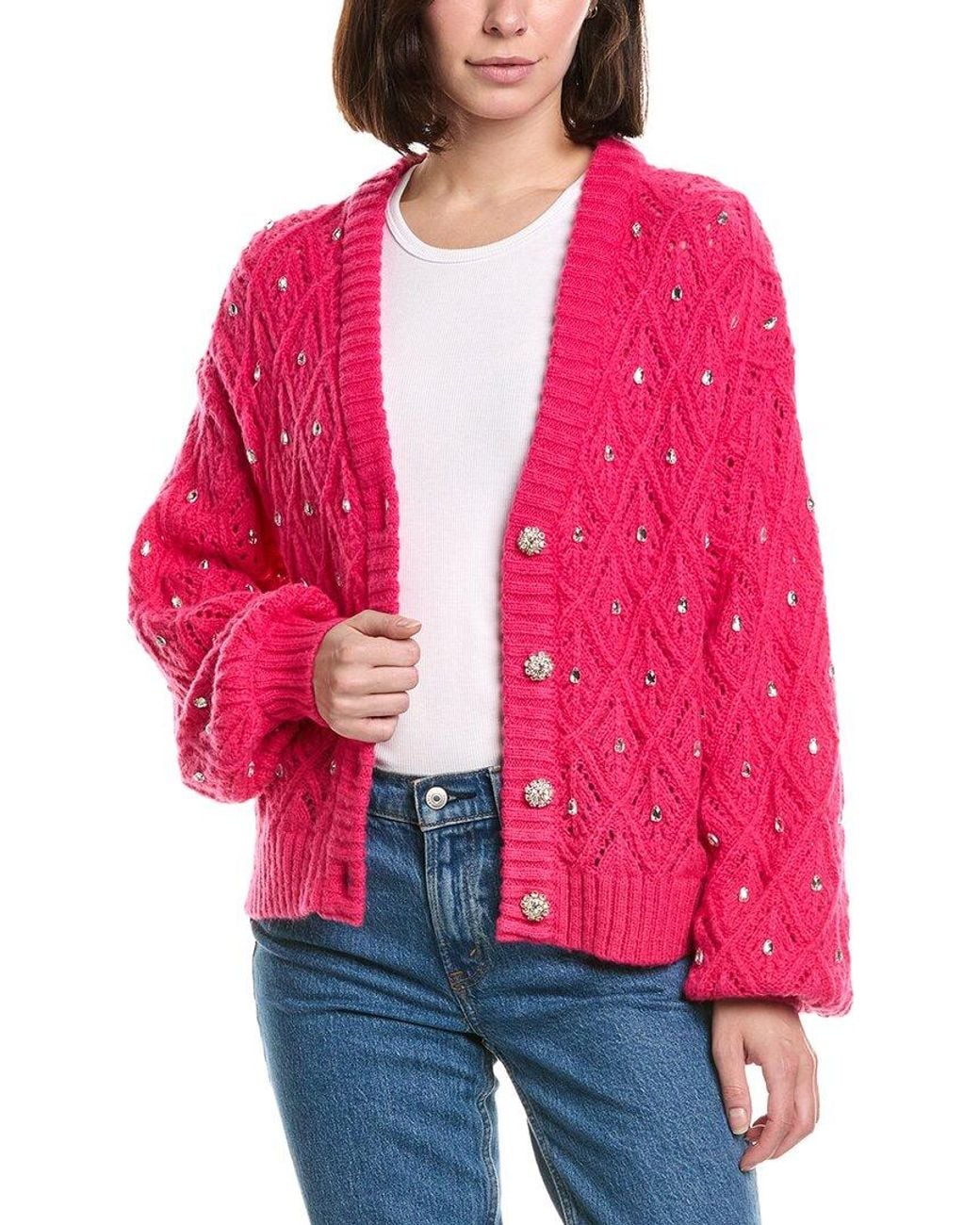 Farm Rio Red Lace Knit Sweaters