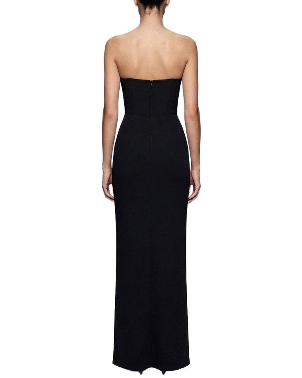 CAMILA BLANCO Black Solid Maxi Dress